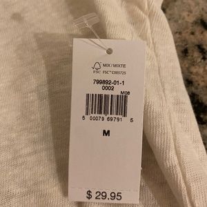 Gap Linen Blend V-Neck Tshirt, white, NWT